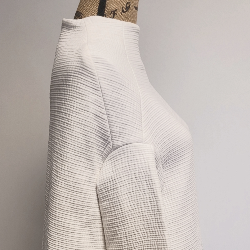 Rosie Assoulin White Textured Long Sleeve Top - Picture 5 of 10